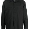 Maison-Kitsune Lardini logo-patch long-sleeve Shirt Black Men Shirts