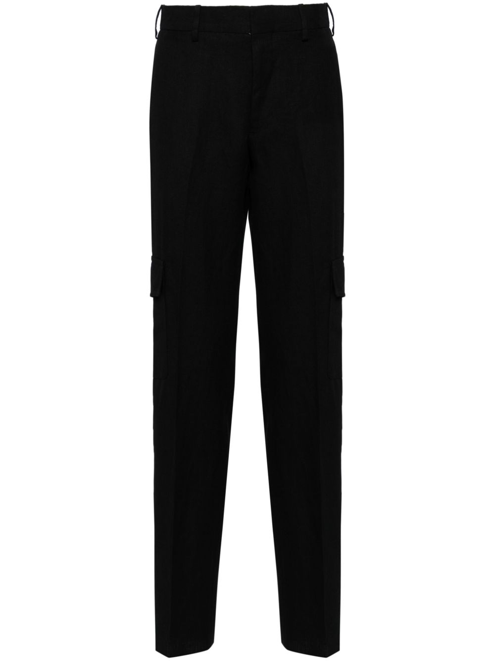 Maison-Kitsune Lardini straight-leg Flax Cargo Pants Black Men Regular-Fit & Straight Leg Pants
