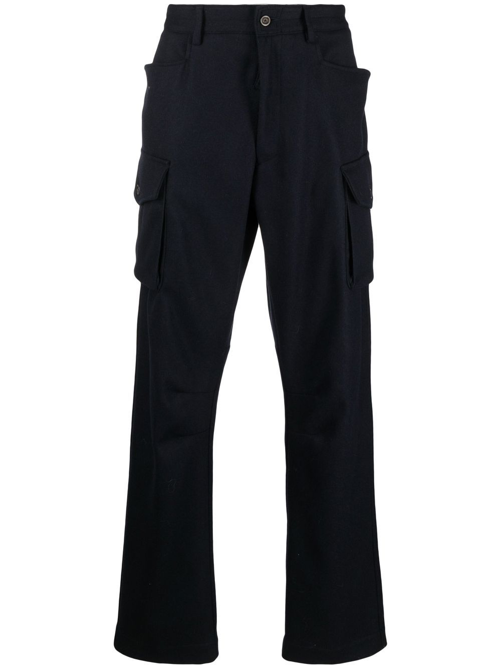 Maison-Kitsune Regular-Fit & Straight Leg Pants Men Lardini straight-leg wool-blend cargo-trousers Blue