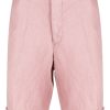 Maison-Kitsune Lardini Linen Bermuda Shorts Pink Men Bermuda Shorts