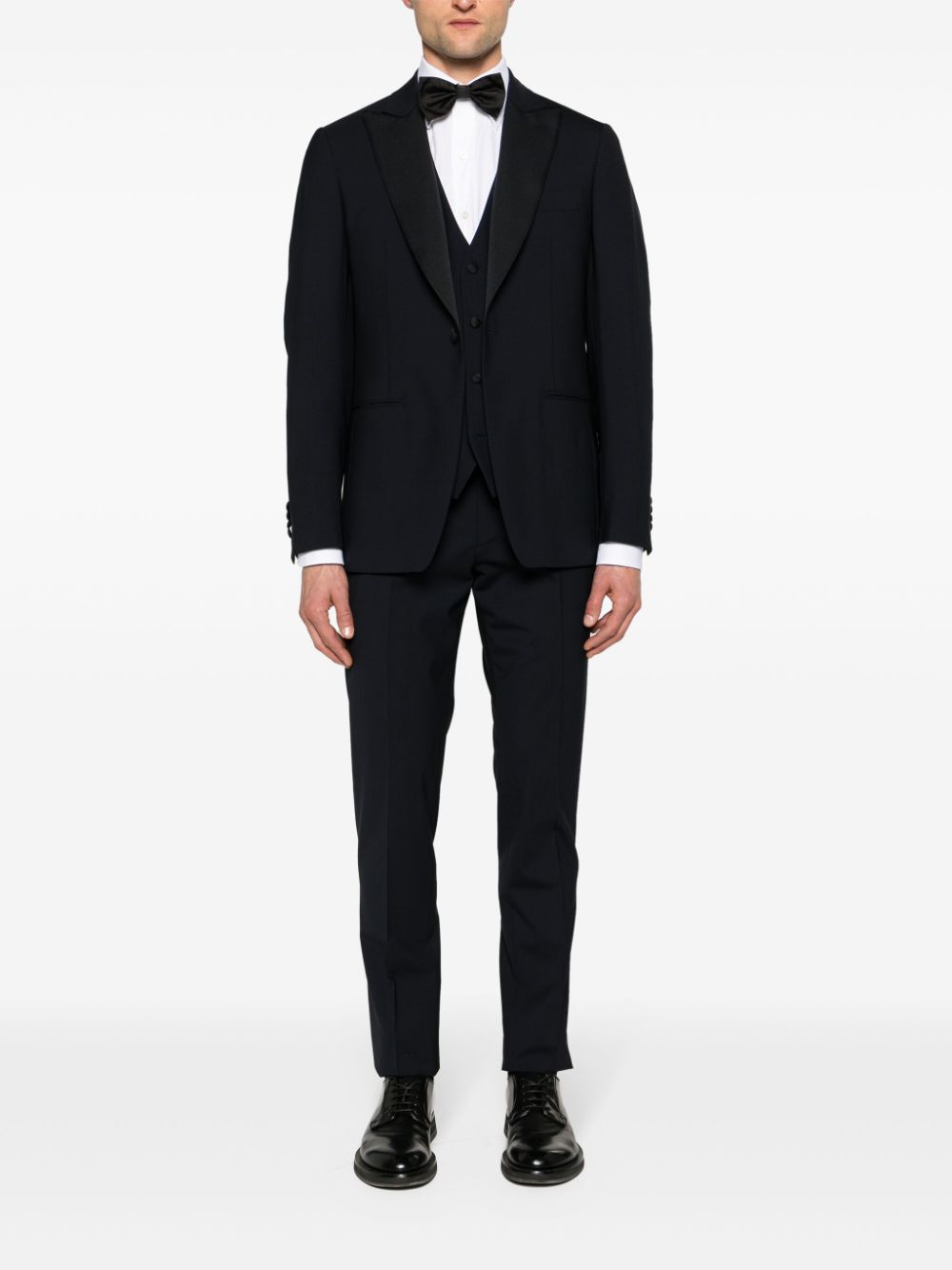 Maison-Kitsune Single Breasted Suits Men Lardini single-breasted three-piece Suit Blue