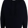 Lardini long-sleeve Ribbed Hoodie Black Men Hoodies Maison-Kitsune
