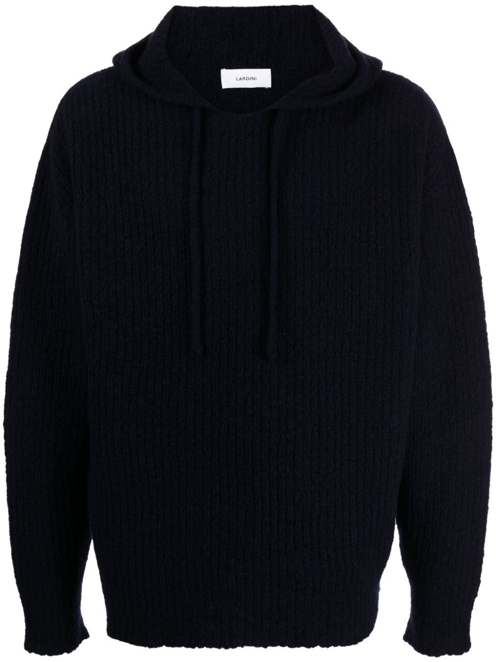 Lardini long-sleeve Ribbed Hoodie Black Men Hoodies Maison-Kitsune