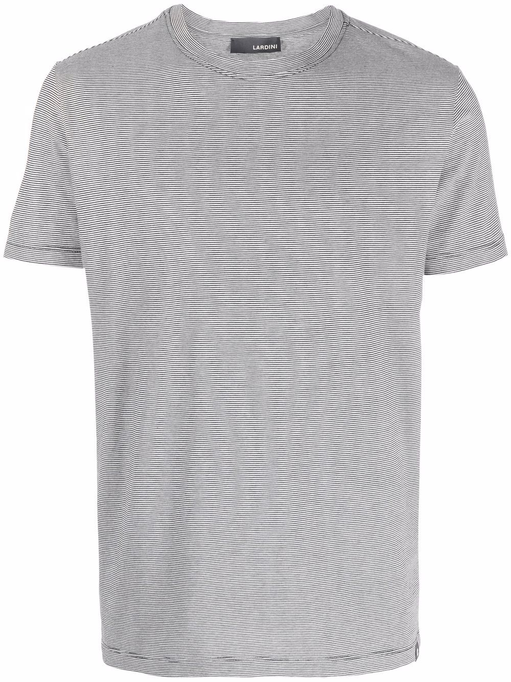Men T-Shirts Maison-Kitsune Lardini Striped Cotton T-shirt Black
