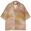 Maison-Kitsune Lardini Watercolour button-up Shirt Brown Men Shirts