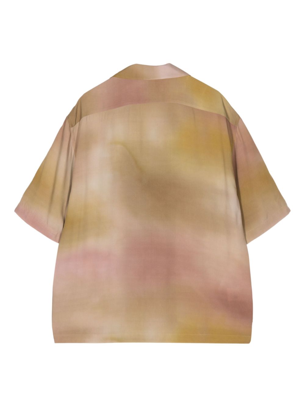 Maison-Kitsune Lardini Watercolour button-up Shirt Brown Men Shirts