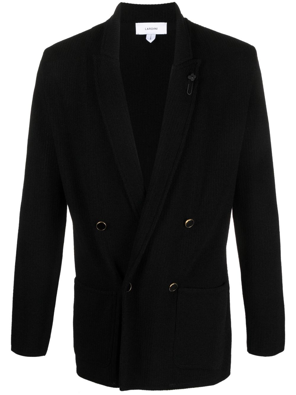 Lardini Knitted double-breasted Blazer Black Men Blazers Maison-Kitsune