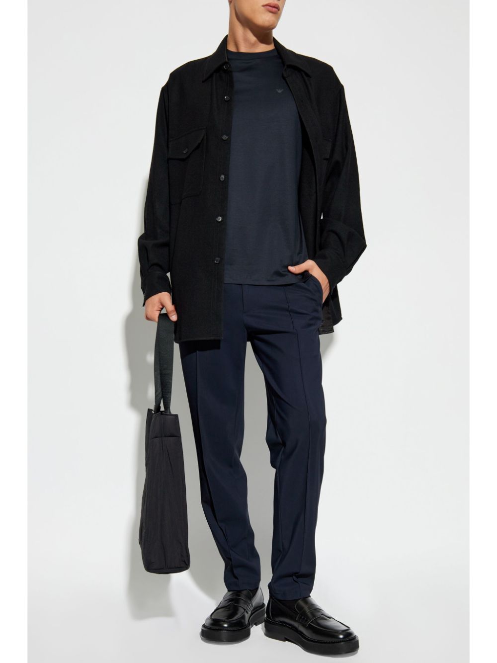 LEMAIRE long-sleeve Buttoned Jacket Black Maison-Kitsune Men Lightweight Jackets