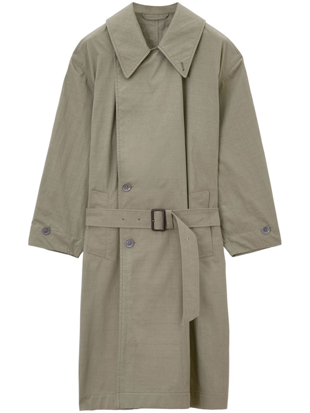 LEMAIRE Belted Trench Coat Green Men Trench Coats Maison-Kitsune