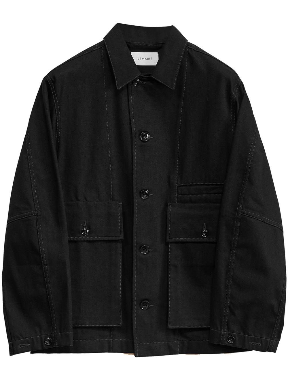 LEMAIRE Boxy Cotton Shirt Jacket Black Men Shirt Jackets Maison-Kitsune