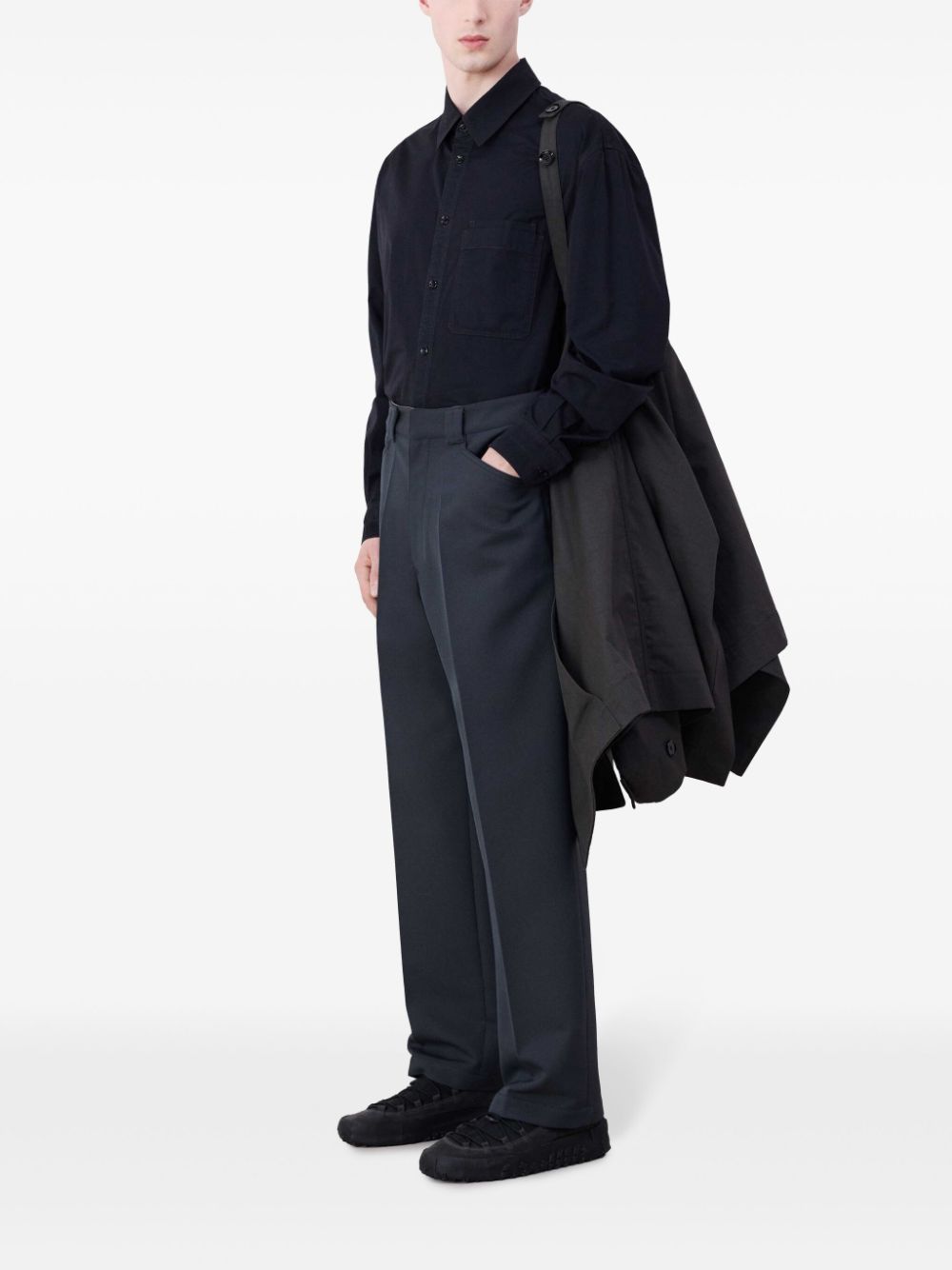LEMAIRE Tibetan maxi-coat Brown Men Trench Coats Maison-Kitsune
