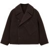 Men Blazers Maison-Kitsune LEMAIRE Dispatch Felted Mini Peacot Brown