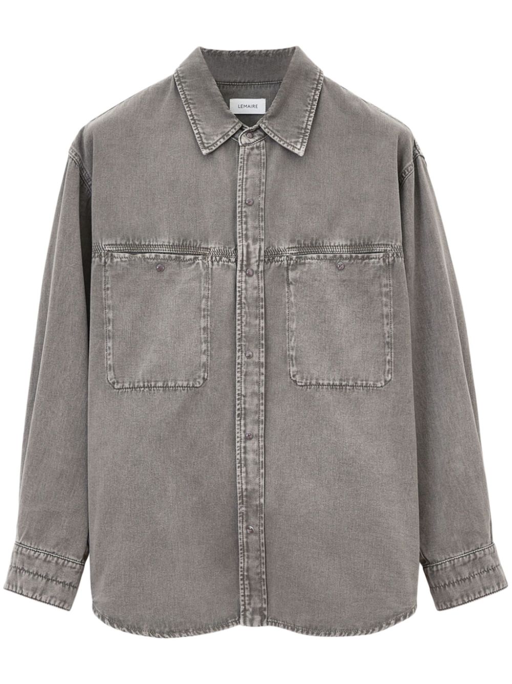 Maison-Kitsune LEMAIRE long-sleeve Denim Shirt Grey Men Shirts