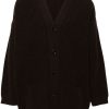 Maison-Kitsune Cardigans Men LEMAIRE Ribbed Cardigan Brown