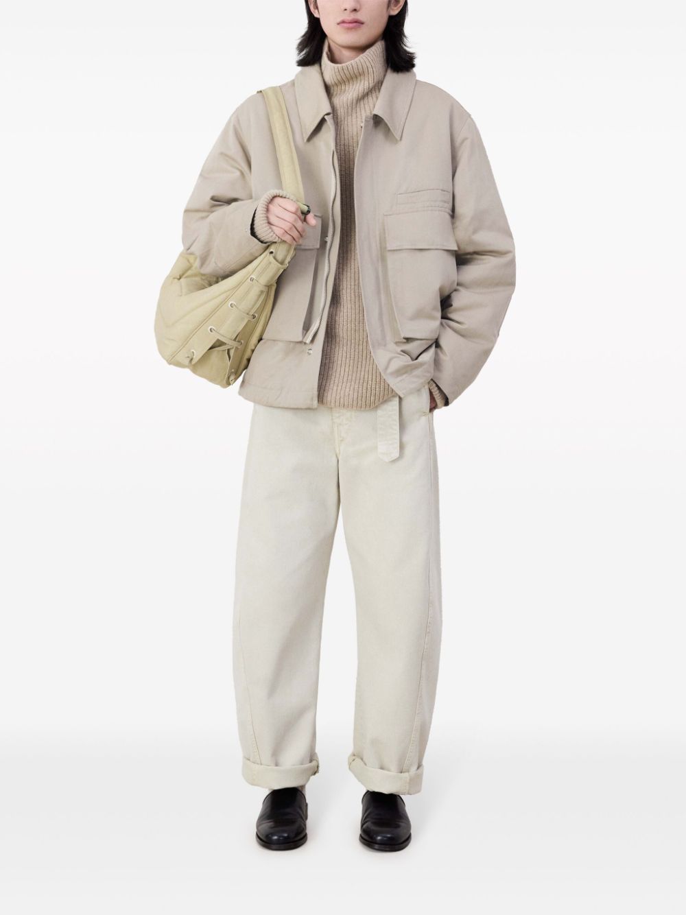 LEMAIRE 3D Pockets Quilted Jacket Neutrals Men Lightweight Jackets Maison-Kitsune