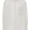 Maison-Kitsune Shirts Men LEMAIRE double-pocket Lyocell Shirt Grey