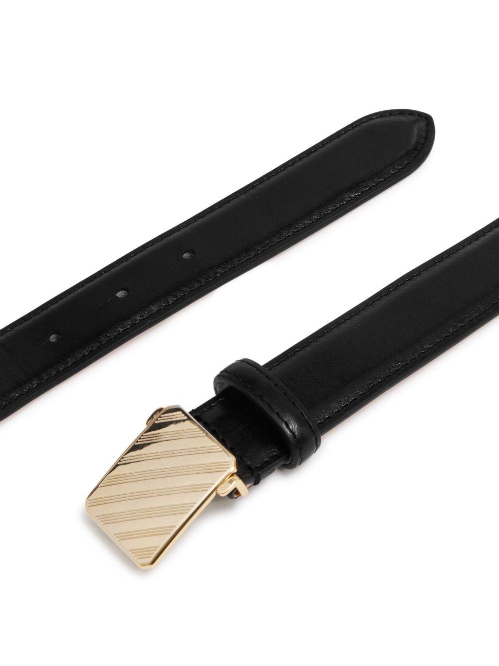 LEMAIRE sliding-buckle Leather Belt Black Men Belts Maison-Kitsune