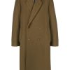 Maison-Kitsune LEMAIRE double-breasted Wool Coat Green Men Double Breasted Coats