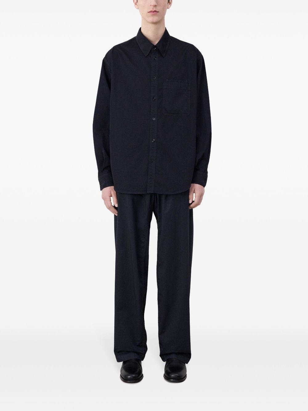 Men Shirts Maison-Kitsune LEMAIRE button-up long-sleeve Shirt Black