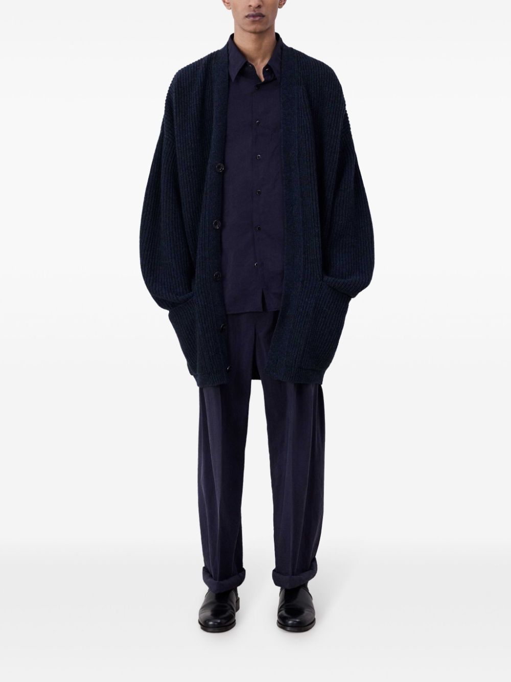 Men Cardigans Maison-Kitsune LEMAIRE high-neck Jumper Blue