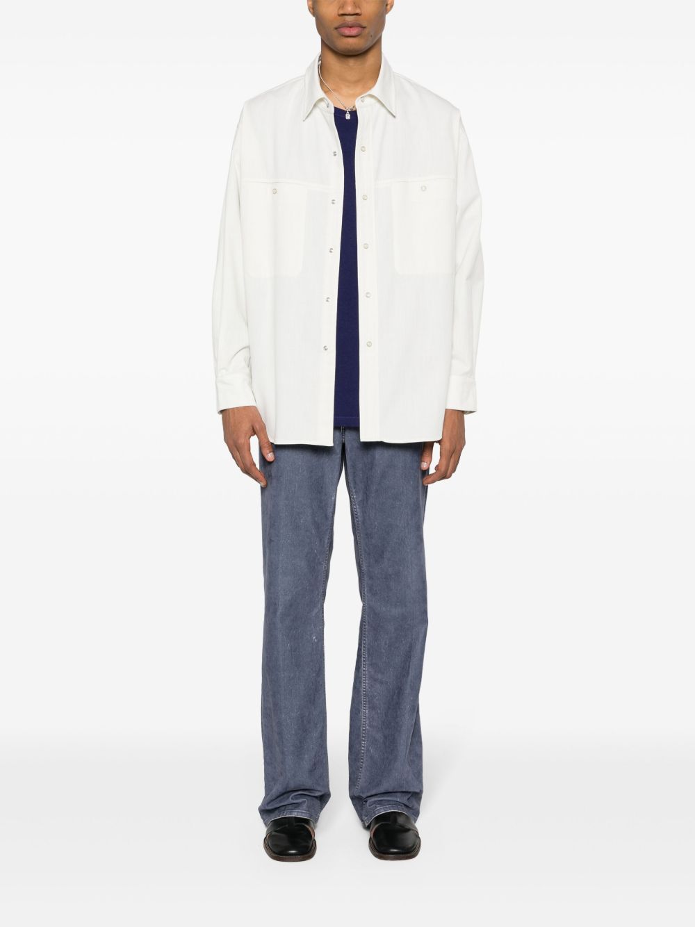 LEMAIRE Twill Cotton Shirt White Men Shirts Maison-Kitsune