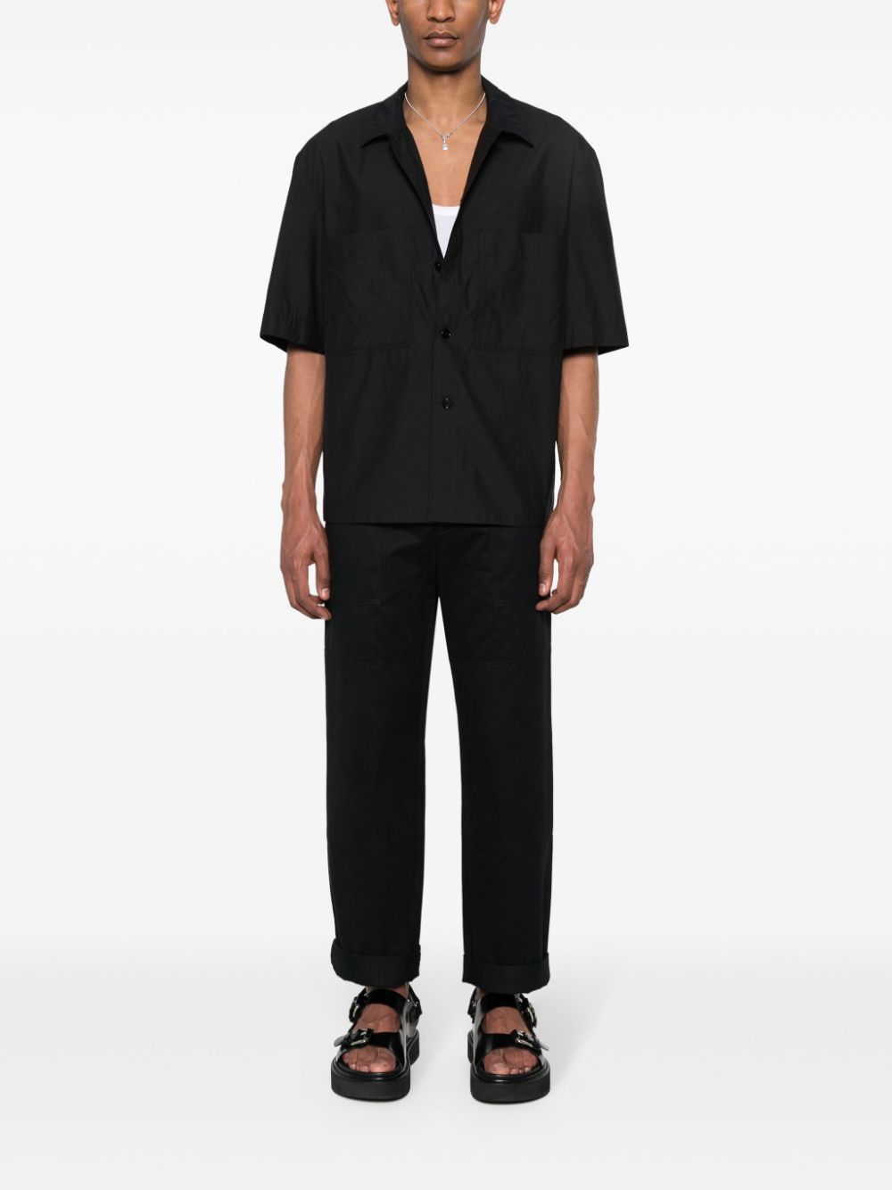 LEMAIRE short-sleeve Shirt Black Maison-Kitsune Men Shirts
