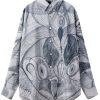 LEMAIRE Angkasapura button-up Silk Shirt Grey Men Shirts Maison-Kitsune
