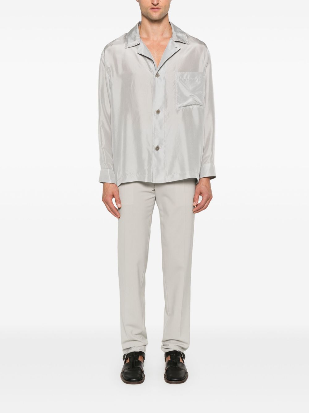 Men Shirts Maison-Kitsune LEMAIRE Pyjama Shirt Grey