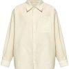 Maison-Kitsune LEMAIRE long-sleeve cotton-silk Shirt Neutrals Men Shirts