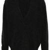 Maison-Kitsune LEMAIRE Plunging V-neck Sweater Grey Men Knitted Sweaters