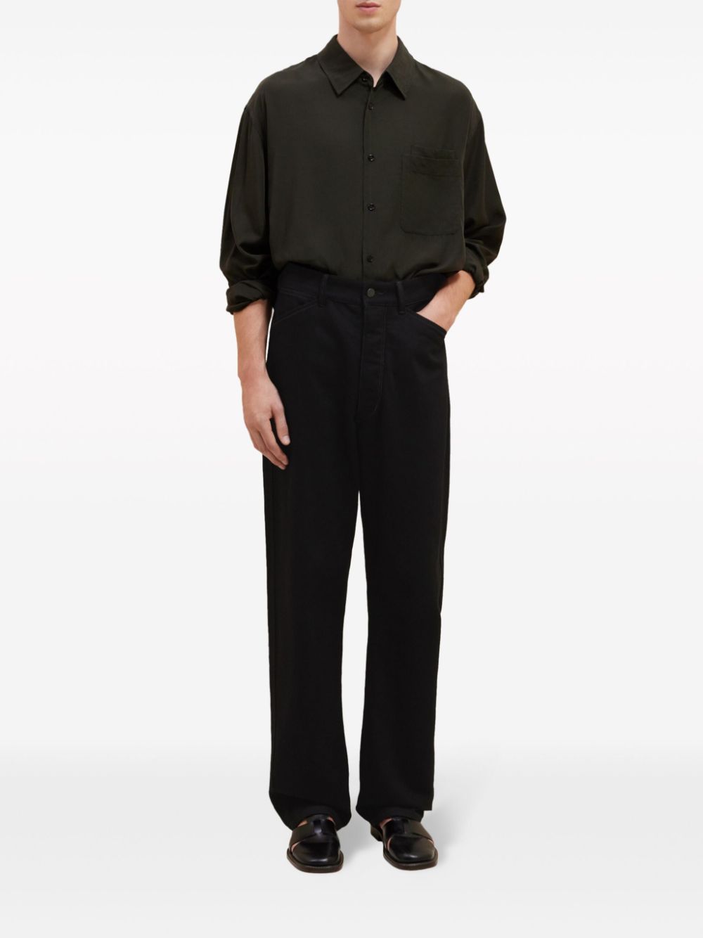 Maison-Kitsune Regular-Fit & Straight Leg Pants Men LEMAIRE Curve 5-pocket Jeans Black
