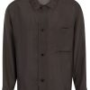 Maison-Kitsune LEMAIRE Silk Shirt Brown Men Shirts