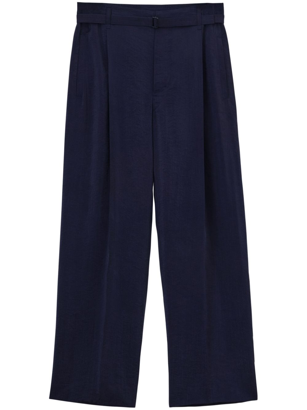 Maison-Kitsune Regular-Fit & Straight Leg Pants Men LEMAIRE Belted straight-leg Tailored Trousers Blue