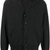 Maison-Kitsune LEMAIRE mélange-effect Wool Blend Cardigan Grey Men Cardigans