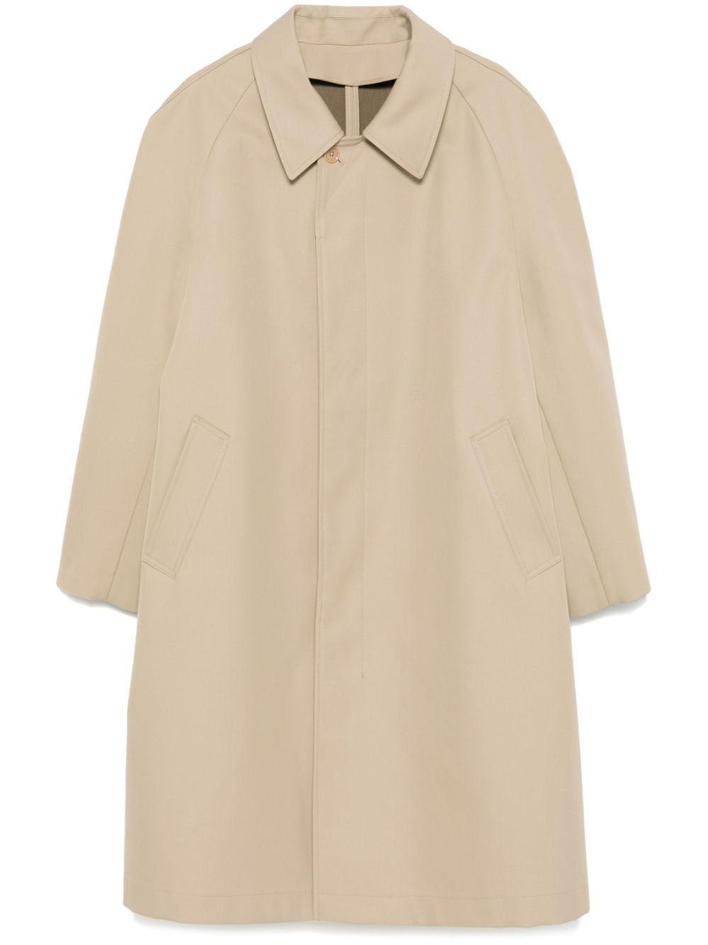 Maison-Kitsune Single Breasted Coats Men LEMAIRE Car Coat Neutrals