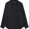 LEMAIRE Relaxed long-sleeve Shirt Brown Men Shirts Maison-Kitsune