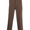 Maison-Kitsune LEMAIRE straight-leg wool-blend Trousers Brown Men Regular-Fit & Straight Leg Pants