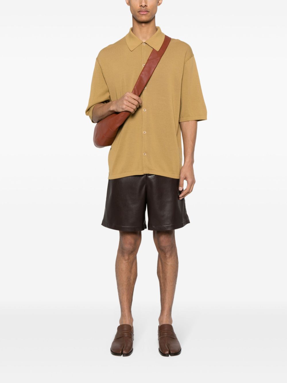 Maison-Kitsune Shirts Men LEMAIRE fine-knit Cotton Shirt Green