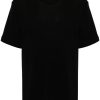 LEMAIRE Ribbed Cotton T-shirt Black Men T-Shirts Maison-Kitsune