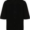 LEMAIRE fine-knit Cotton Shirt Black Maison-Kitsune Men Shirts