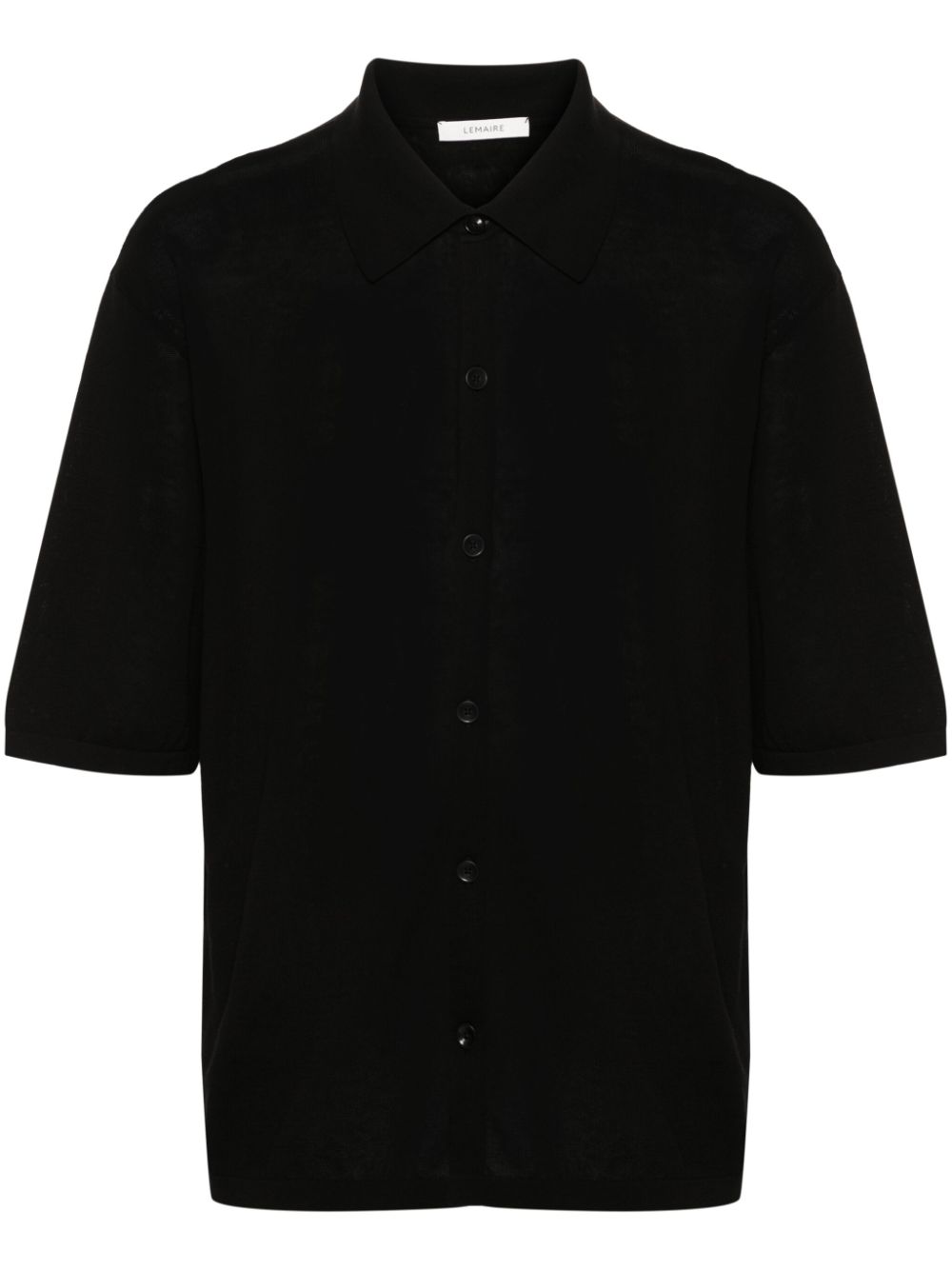 LEMAIRE fine-knit Cotton Shirt Black Maison-Kitsune Men Shirts