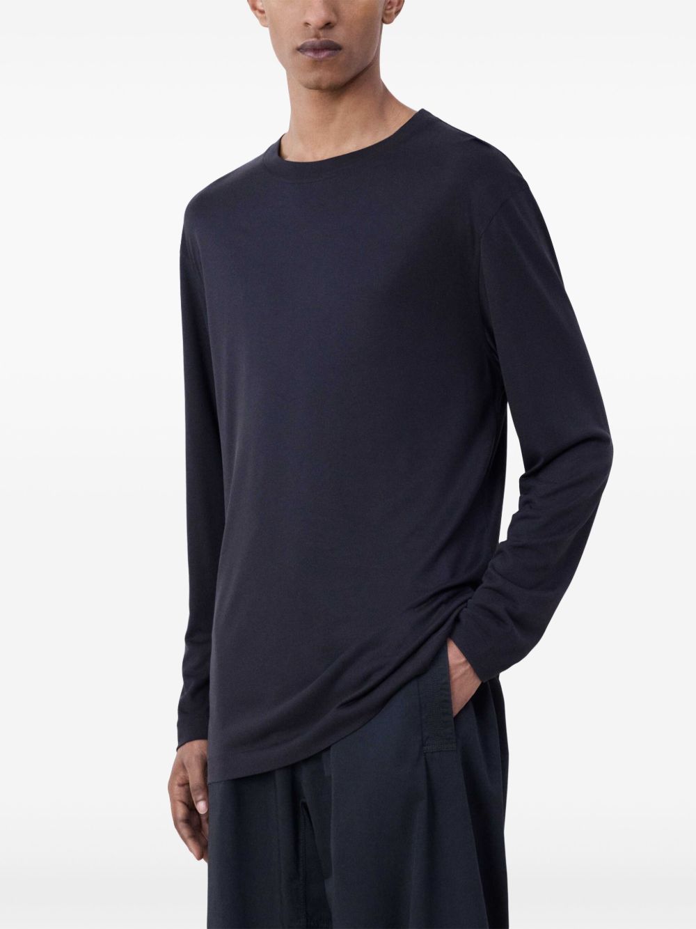 LEMAIRE long-sleeve Cotton T-shirt Black Men T-Shirts Maison-Kitsune