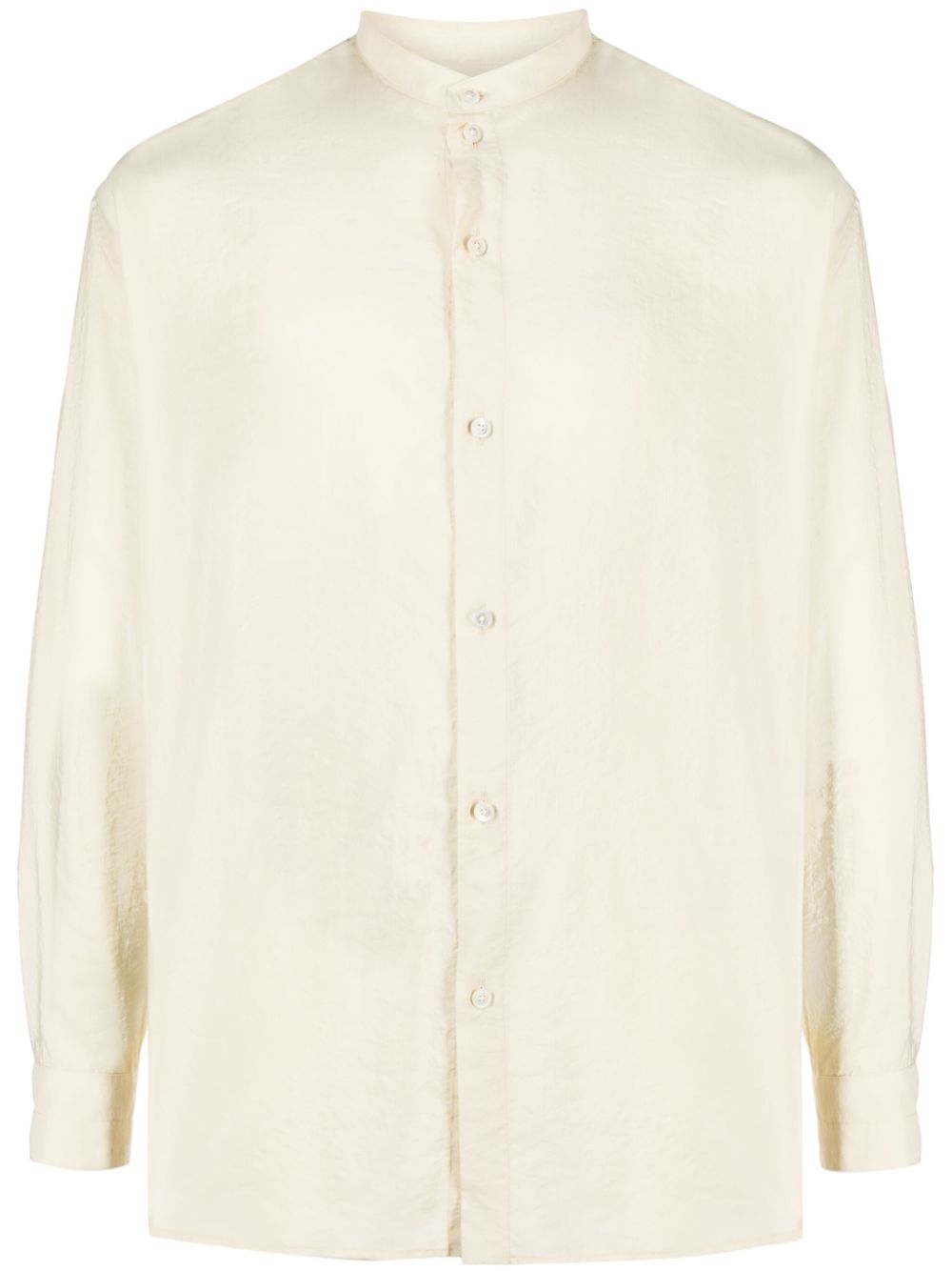 Men Shirts Maison-Kitsune LEMAIRE band-collar silk-blend Shirt Neutrals