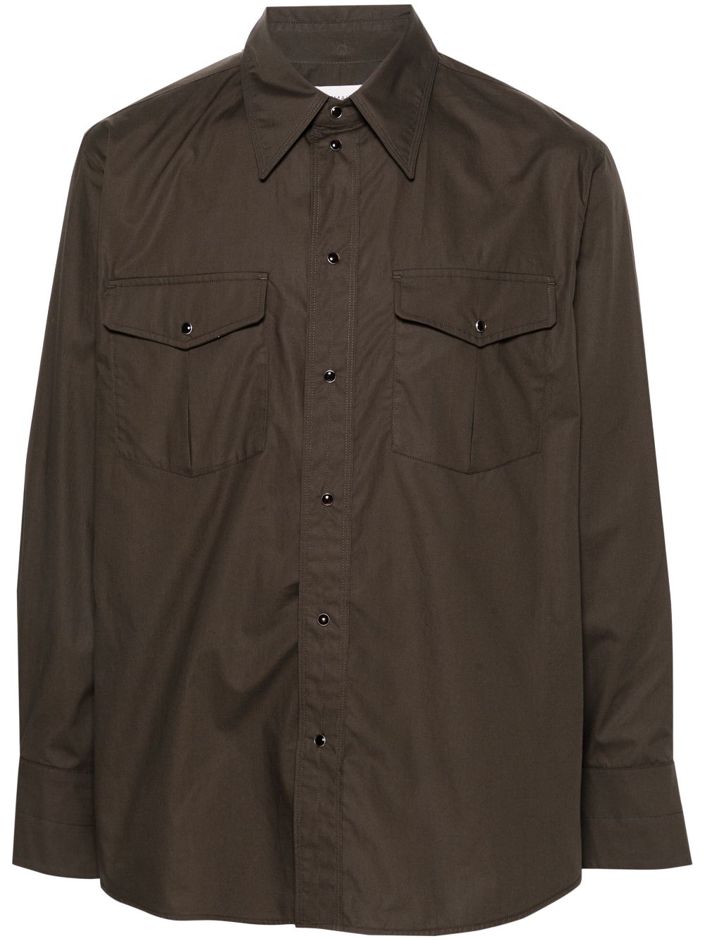 Maison-Kitsune Shirts Men LEMAIRE long-sleeve Cotton Shirt Brown