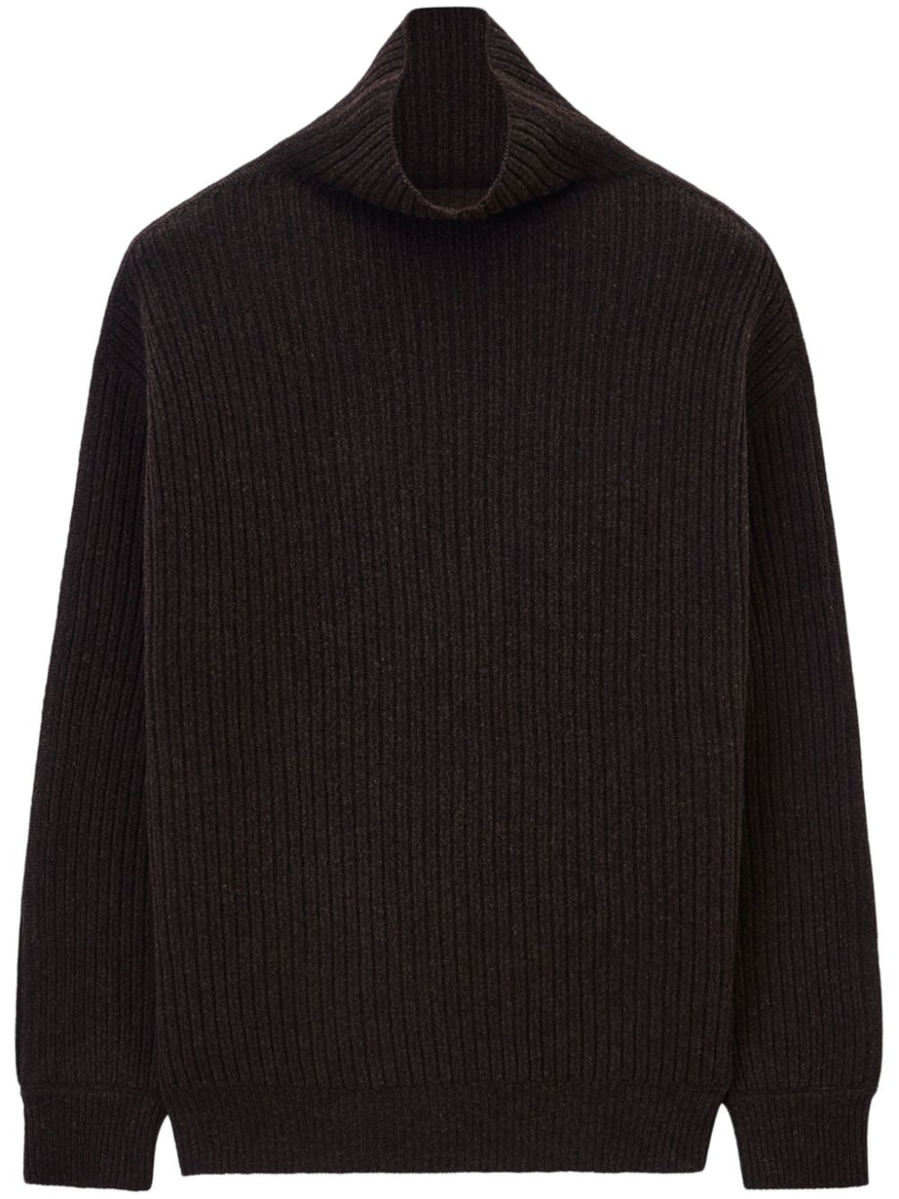 Men Knitted Sweaters Maison-Kitsune LEMAIRE roll-neck Felted Jumper Brown