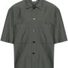 Maison-Kitsune LEMAIRE three-quarter Sleeve Shirt Green Men Shirts