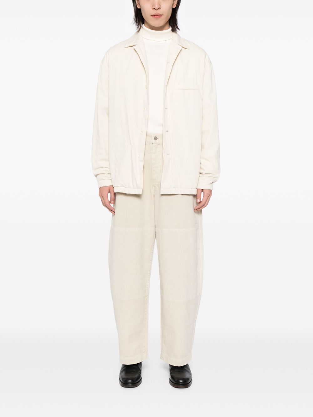 Maison-Kitsune T-Shirts Men LEMAIRE mock-neck long-sleeved T-shirt Neutrals