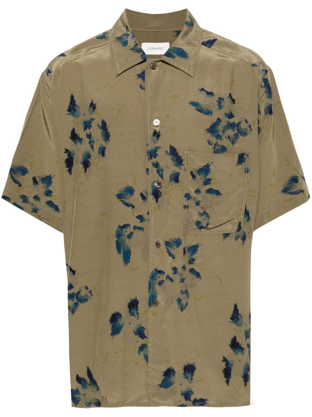 LEMAIRE floral-print spread-collar Shirt Green Men Shirts Maison-Kitsune