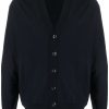 Maison-Kitsune Cardigans Men LEMAIRE V-neck wool-blend Cardigan Blue