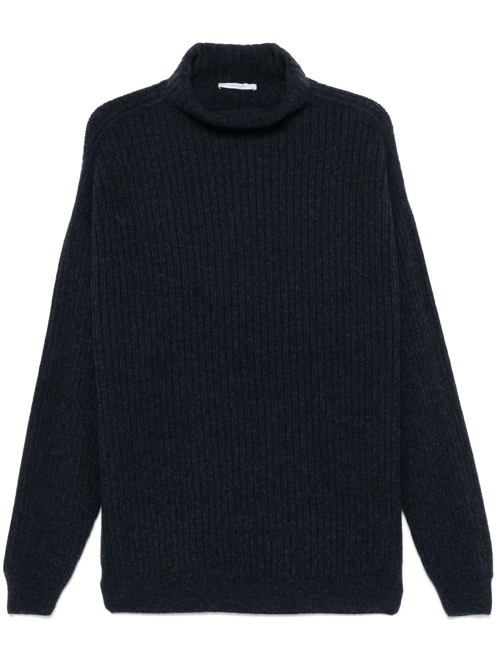 LEMAIRE Felted High Neck Sweater Blue Men Knitted Sweaters Maison-Kitsune